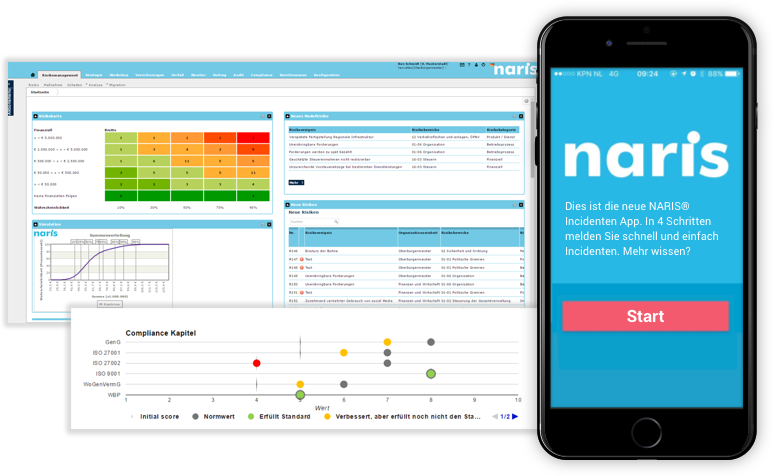 Screenshots Naris platform