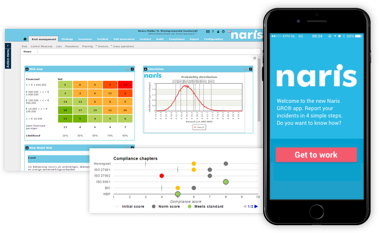 Screenshots Naris platform